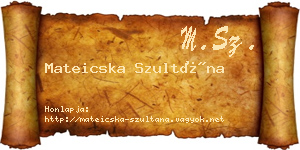 Mateicska Szultána névjegykártya